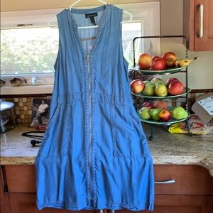 INC denim dress, full zip up.